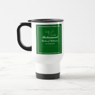 Klassieke Pensioen Golf Clubs Thema Groen Wit Reisbeker