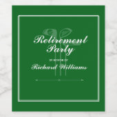 Klassieke Pensioen Golf Clubs Thema Groen Wit Wijn Etiket (Enkel label)