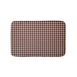Klassieke Pepita Houndstooth Pattern Black Peach Badmat