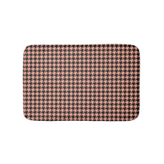 Klassieke Pepita Houndstooth Pattern Black Peach Badmat (Voorkant)