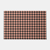 Klassieke Pepita Houndstooth Pattern Black Peach Deurmat (Voorkant)