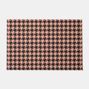 Klassieke Pepita Houndstooth Pattern Black Peach Deurmat