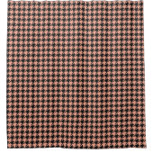 Klassieke Pepita Houndstooth Pattern Black Peach Douchegordijn (Voorkant)