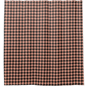 Klassieke Pepita Houndstooth Pattern Black Peach Douchegordijn