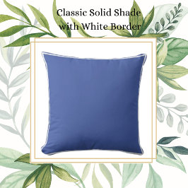 Klassieke periwinkle Blue met witte sierstrip Kussen