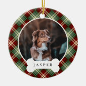 Klassieke, persoonlijke foto van Pet Dog en naam Keramisch Ornament (Voorkant)