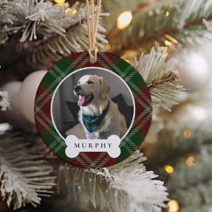 Klassieke, persoonlijke foto van Pet Dog en naam Keramisch Ornament