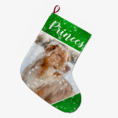 Klassieke persoonlijke foto's met kerstcadeautjes grote kerstsok (Voorkant (Hangend))