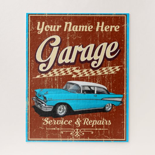 Klassieke persoonlijke Garage 1957 Legpuzzel (Verticaal)