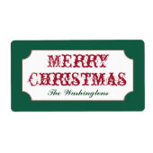 Klassieke, persoonlijke Groene kerstcadeaulabels Etiket (Voorkant)
