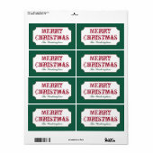 Klassieke, persoonlijke Groene kerstcadeaulabels Etiket (Full Sheet)