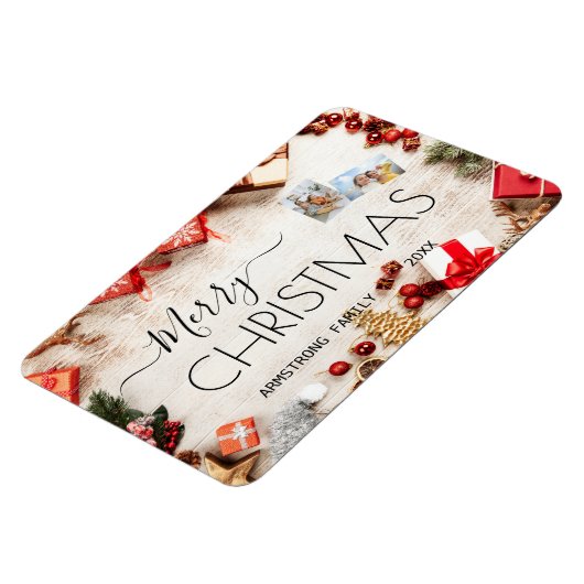 Klassieke persoonlijke kerstfeestdagFoto Magneet (Linkerzijde)