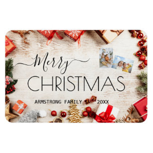 Klassieke persoonlijke kerstfeestdagFoto Magneet