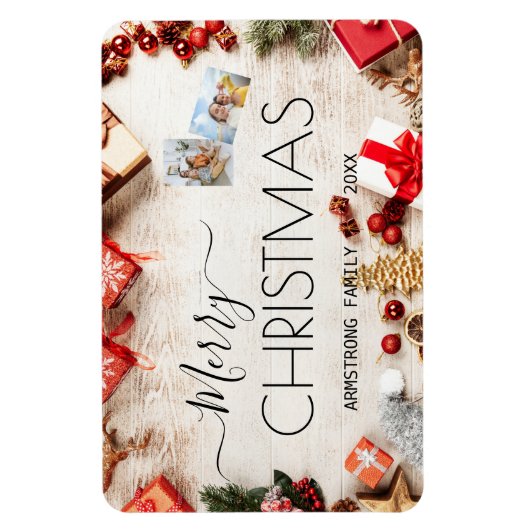 Klassieke persoonlijke kerstfeestdagFoto Magneet (Verticaal)