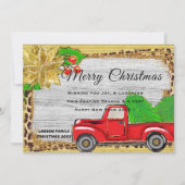 Klassieke Persoonlijke Kerstmis Retro Rode Truck Feestdagenkaart (Voorkant)