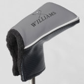 Klassieke persoonlijke naam Golf Clubs Grey Golfheadcover (3/4 voorkant)