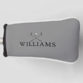 Klassieke persoonlijke naam Golf Clubs Grey Golfheadcover (Voorkant)
