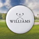 Klassieke persoonlijke naam Golf Clubs Ronde Button 5,7 Cm<br><div class="desc">Pas de naam in klassieke typografie aan om een uniek golfgeschenk te creëer en in het belang van elke golfer. Ontworpen door: Thisnotme©</div>