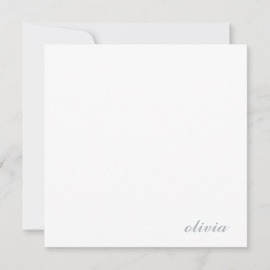 Klassieke persoonlijke scriptnaam minimalistisch g notitiekaartje (Voorkant)