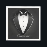Klassieke Persoonlijke Tuxedo Servetten<br><div class="desc">*Personaliseer uw servetten door uw eigen tekst toe te voegen.</div>