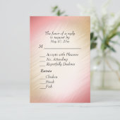 Klassieke perzik RSVP met menu keuze (Staand voorkant)