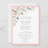 Klassieke Perzische Roze Waterverf Floral Wedding Kaart (Voorkant)
