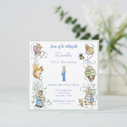 Klassieke Peter de Konijn Beatrix Potter Verjaarda Kaart (Staand voorkant)