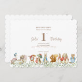 Klassieke Peter de Konijn Verjaardag Uitnodiging (Voorkant / Achterkant)