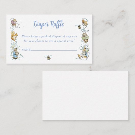 Klassieke Peter de Konijnenluier Raffle Informatiekaartje (Voorkant / Achterkant)