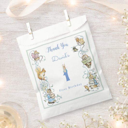 Klassieke Peter het Konijn Beatrix Potter Verjaard Bedankzakje (Geknipt)