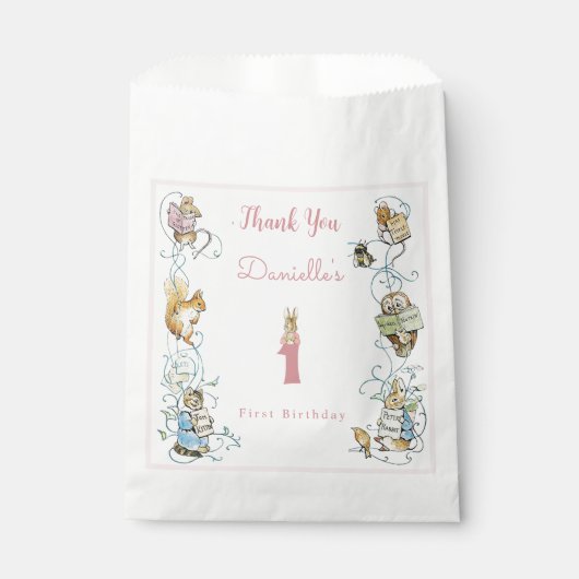 Klassieke Peter het Konijn Beatrix Potter Verjaard Bedankzakje (Voorkant)