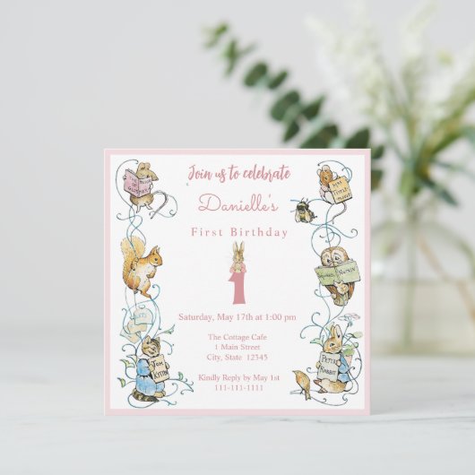 Klassieke Peter het Konijn Beatrix Potter Verjaard Kaart (Staand voorkant)