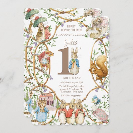 Klassieke Peter het Konijn Beatrix Potter Verjaard Kaart (Voorkant / Achterkant)