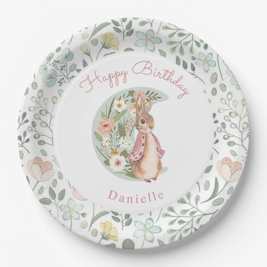 Klassieke Peter het Konijn Beatrix Potter Verjaard Papieren Bordje (Voorkant)