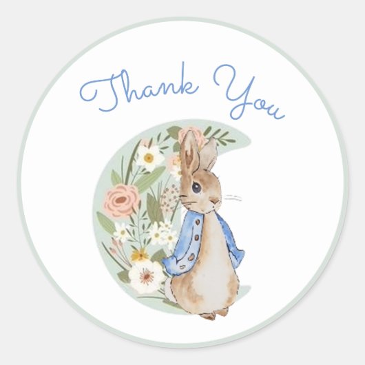 Klassieke Peter het Konijn Beatrix Potter Verjaard Ronde Sticker (Voorkant)