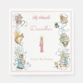 Klassieke Peter het Konijn Beatrix Potter Verjaard Servet (Voorkant)