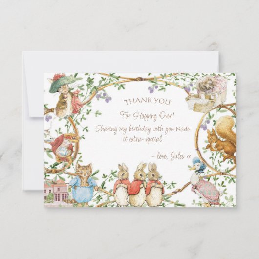 Klassieke Peter het Konijn Verjaardag Dank je Kaar (Voorkant)