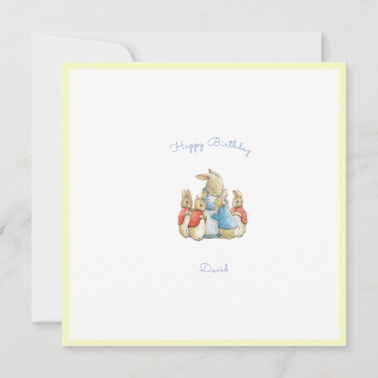 Klassieke Peter het Konijn Verjaardag Kaart (Achterkant)