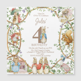 Klassieke Peter het Konijn Verjaardag Magnetische Uitnodiging