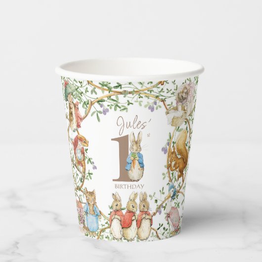 Klassieke Peter het Konijn Verjaardag Papieren Bekers (Voorkant)