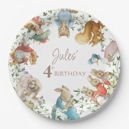 Klassieke Peter het Konijn Verjaardag Papieren Bordje (Voorkant)