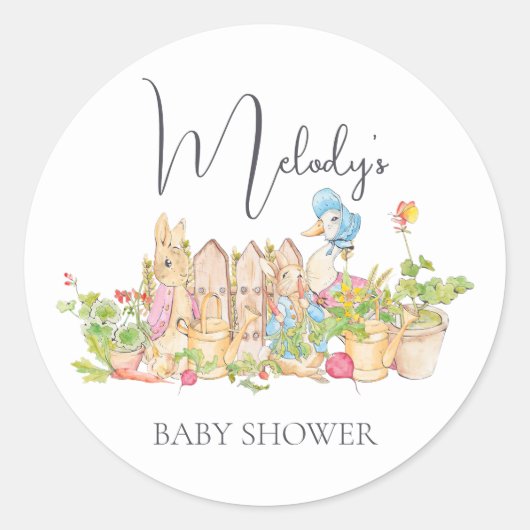 Klassieke Peter Rabbit Round Badge Ronde Sticker (Voorkant)