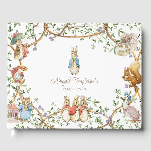 Klassieke Peter the Rabbit Beatrix Baby shower Gastenboek (Voorkant)