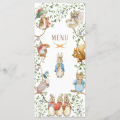 Klassieke Peter the Rabbit Beatrix Baby shower Menu (Achterkant)