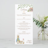 Klassieke Peter the Rabbit Beatrix Baby shower Menu (Staand voorkant)