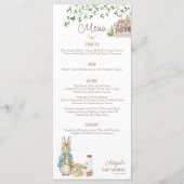 Klassieke Peter the Rabbit Beatrix Baby shower Menu (Voorkant)