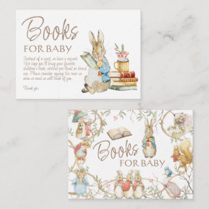 Klassieke Peter the Rabbit Winter Baby shower Boek Informatiekaartje
