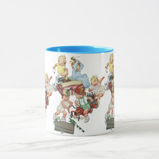 Klassieke peuters spelen met brandweerwagens mok (Midden)