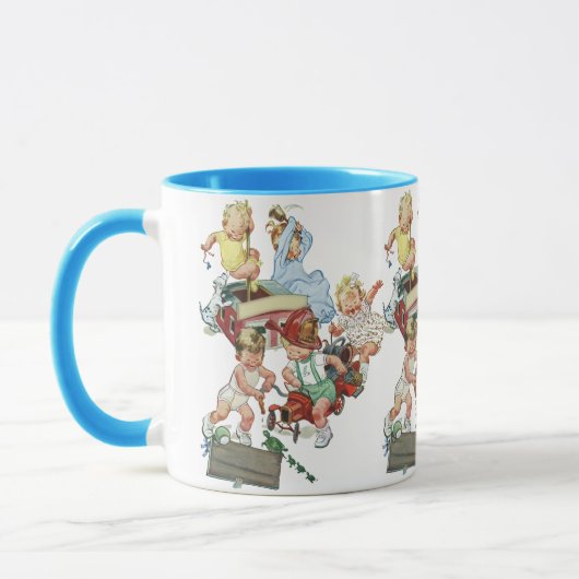 Klassieke peuters spelen met brandweerwagens mok (Links)