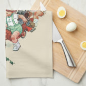 Klassieke peuters spelen met brandweerwagens theedoek (Quarter Fold)